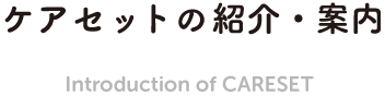 ケアセットの紹介・案内